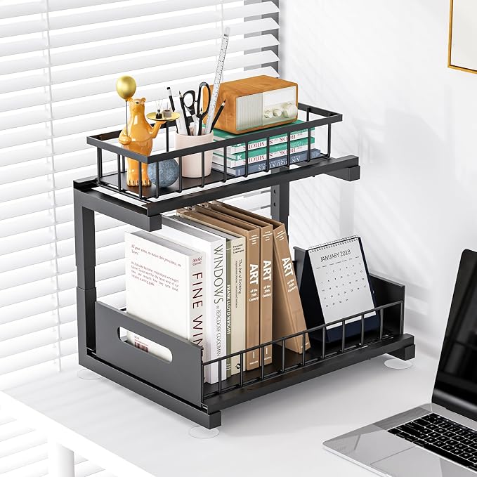 Under Sink Organizer, Heavy Duty Metal Slide Out Sink Shelf Organizer Height - Image 6
