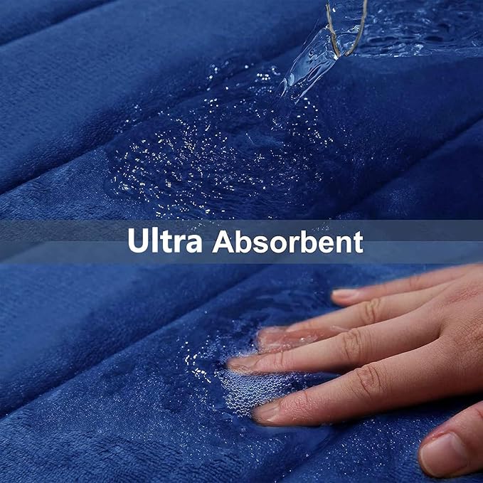Buganda Memory Foam Bath Mat, Ultra Soft and Non-Slip Bathroom Rugs, Water - Image 5