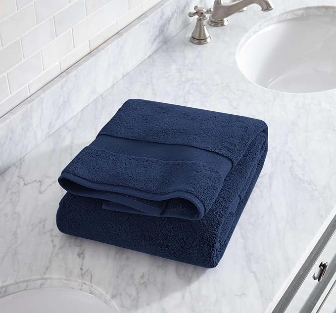 Delara 100% Organic Cotton Towels 650 GSM Plush Feather Touch Quick Dry Bath - Image 3