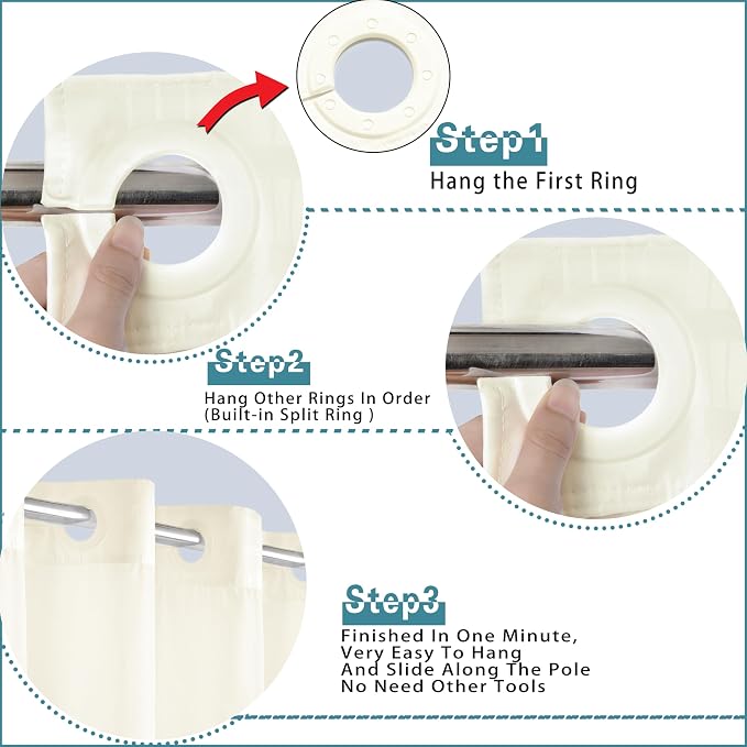 Conbo Mio Stall No Hook Shower Curtain - Image 4