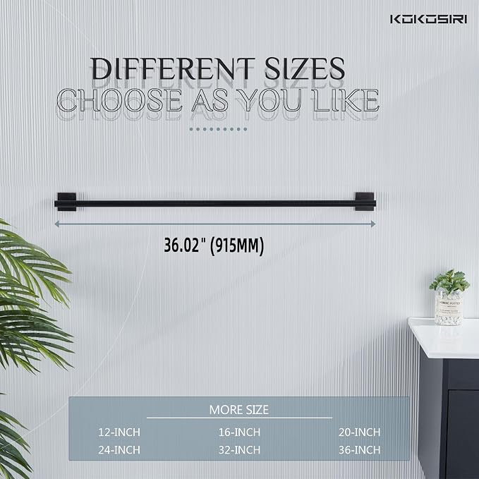 KOKOSIRI Bathroom Towel Bar 36'' Towel Holder - Image 8