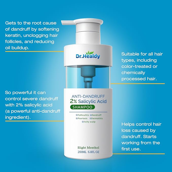 Dr.Healdy Anti-Dandruff Shampoo and conditioner set-2% Salicylic Acid, Stop - Image 9