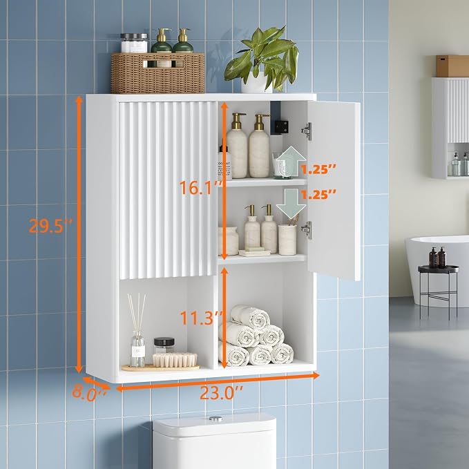 Bathroom Wall Cabinet, Over The Toilet Storage Cabinet, Curved Laundry Cabinet - Image 2