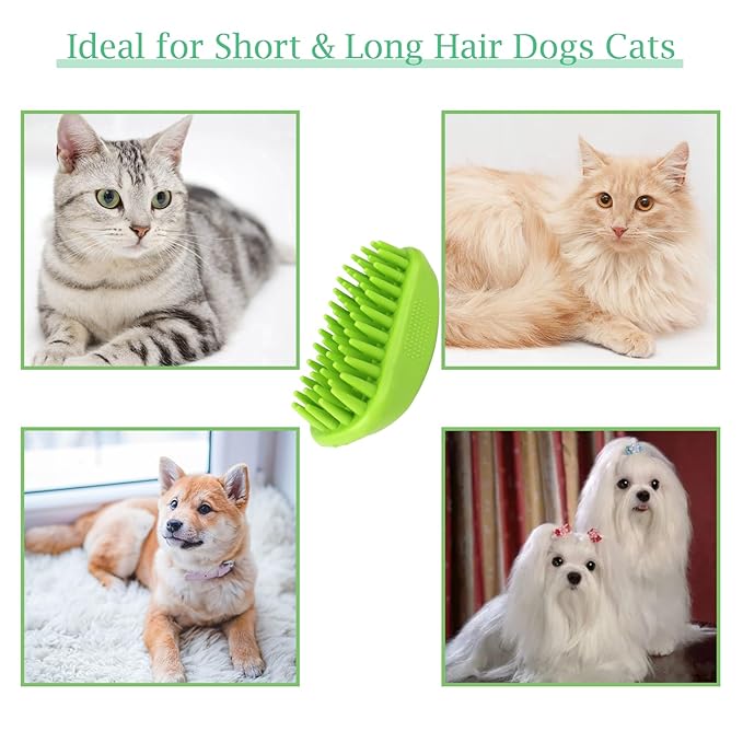 Dog Bath Brush, Pet Silicone Shampoo Brush, Rubber Shower Wash Curry Brush - Image 6