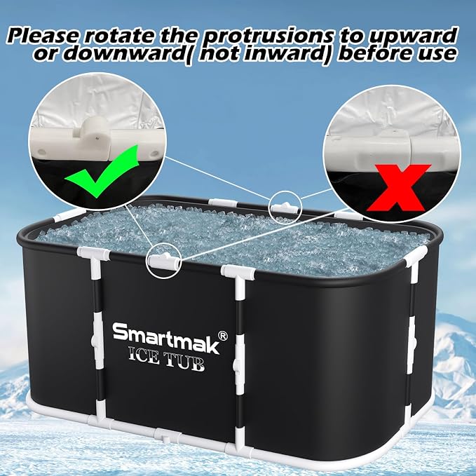 Smartmak Ice Bath Tub with Cover, Portable XL Large Cold Plunge Tub - Image 5