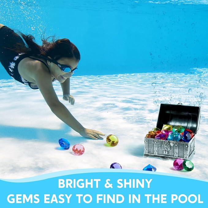 Sloosh Diving Gems Pool Toys, 16 Big Colorful Diamond - Image 3
