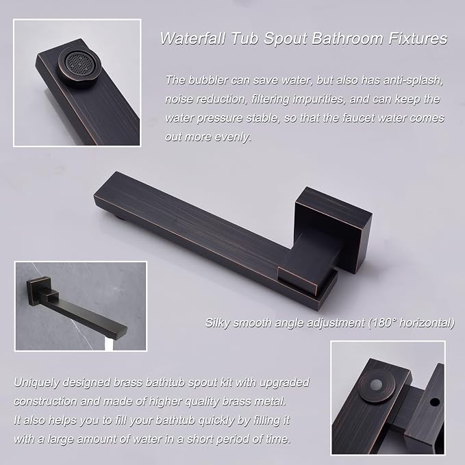 Oil Rubbed Bronze Thermostatic Shower System 4 Way Full Body Shower System - Image 5