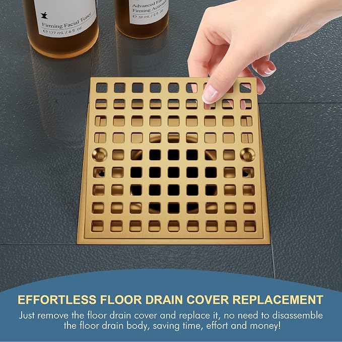 4" Champagne Bronze Shower Drain Cover - Image 6