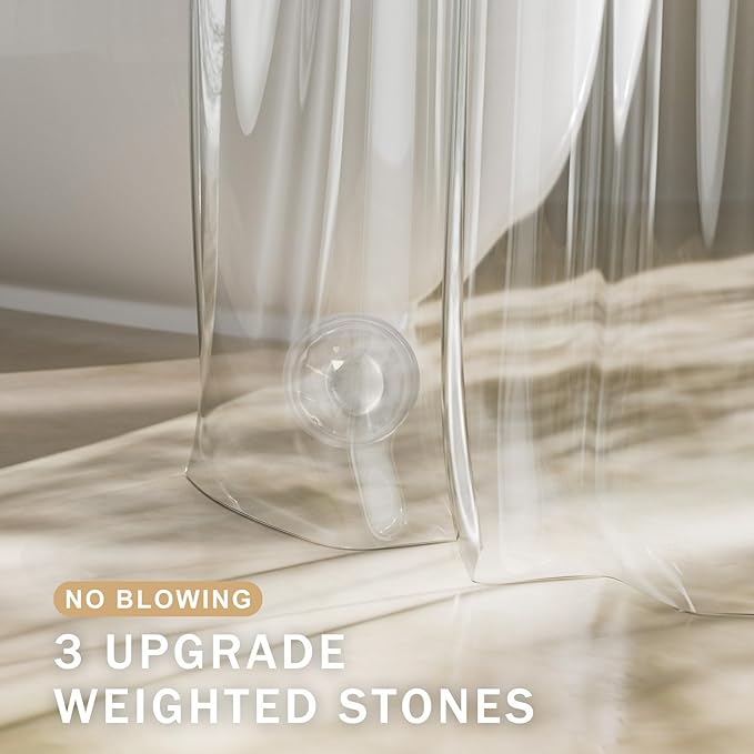 AmazerBath Shower Curtain Liner, 100% EVA Silky Soft Clear Heavy Duty Shower - Image 3