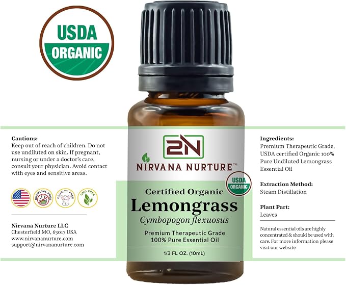 Lemongrass Essential Oil USDA Certified Organic 100% Pure Premium Therapeutic - Image 7