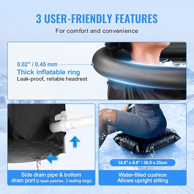 VEVOR Ice Bath Tub XL, Cold Water Therapy Plunge Tub - Image 4
