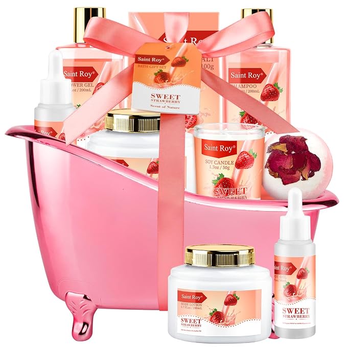 Spa Kit for Women, Bath & Body Gift Set, Luxury Home Spa Bath Gift Basket by SaintRoy