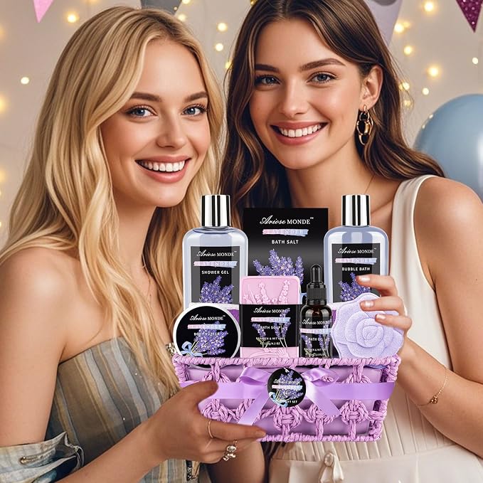 Spa Gift Basket Set, Lavender Home Spa Gifts - Image 6