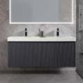 Blossom 48 Inch Double Sink Bathroom Vanity, All Wood Wall Mounted Floating by BLOSSOMKitchenBath