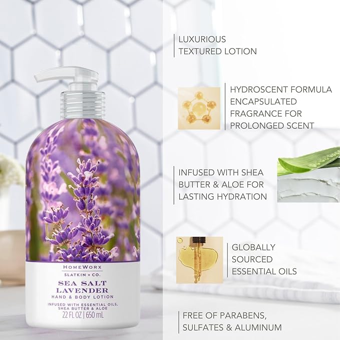 Homeworx by SLATKIN + CO. 22 fl oz. Body Lotion- Sea Salt Lavender - Image 3