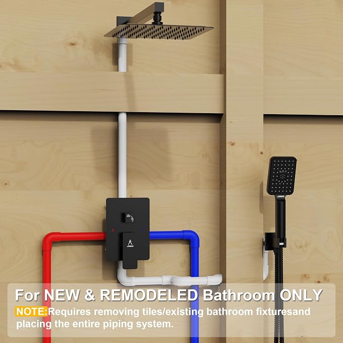 Rain Shower System 10IN Modern Brass Faucet Set - Image 7
