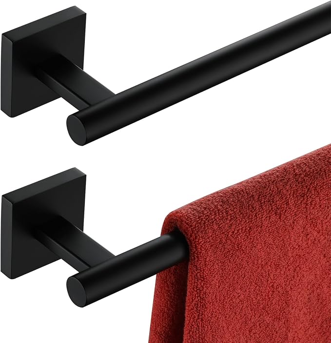 KOKOSIRI Towel Rails Bathroom Towel Bars Matte Black 24 Inch Bath Towel Holder by KOKOSIRI