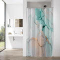 Gibelle Small Stall Shower Curtain 36 x 72, Narrow Half Abstract Grey Teal by Gibelle