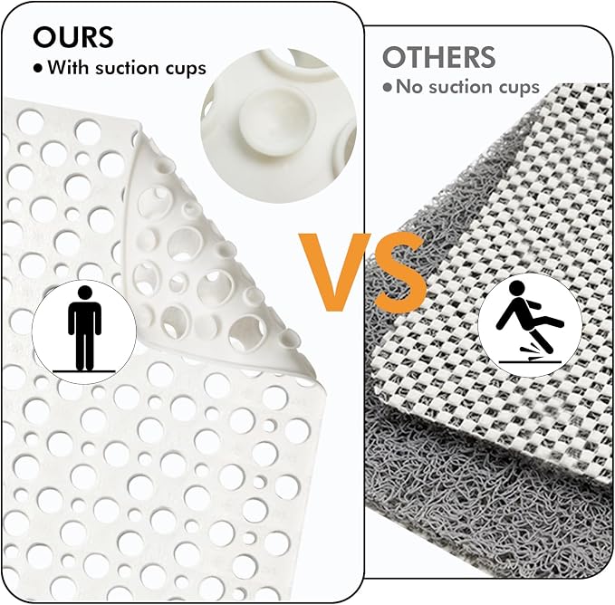 Large Non Slip Shower/Bath Mat for Inside Shower, 35.4x23.6 Inch Anti-Slip - Image 4