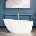 Sarlai 59 Inch Acrylic Freestanding Soaking Bathtub Contemporary Soaking White by Sarlai