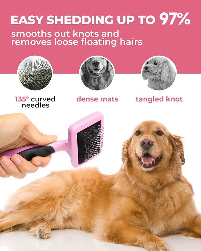 Dog Brush for Shedding Grooming, 6 Pack Long-Pin Brush Set for Long Haired Dog - Image 2