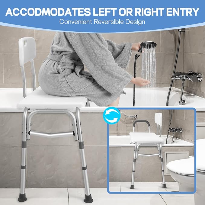 TABEKE Tub Transfer Bench for Bathtub, Tool Free Assembly Shower Chair - Image 3