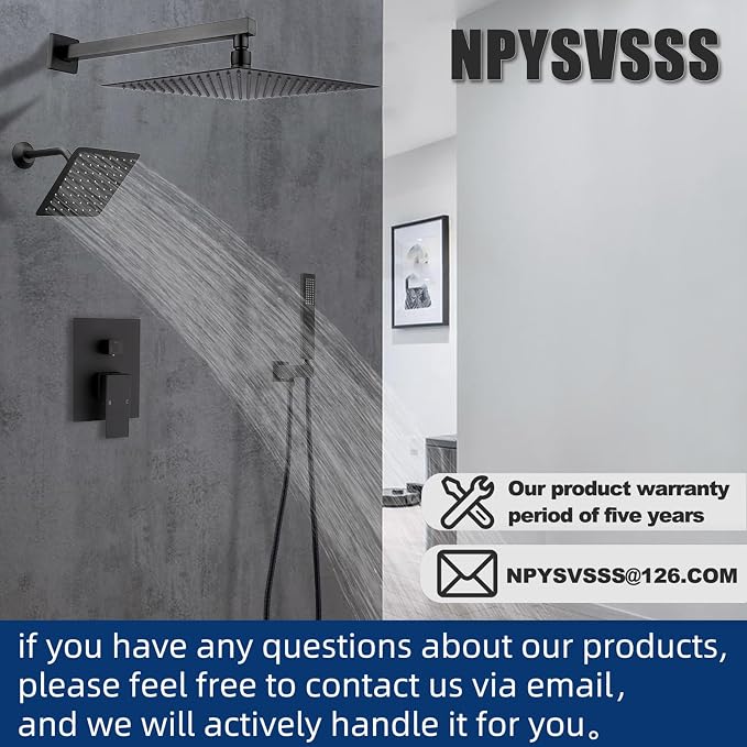 12" Shower Faucet Set Rain Shower System - Image 8