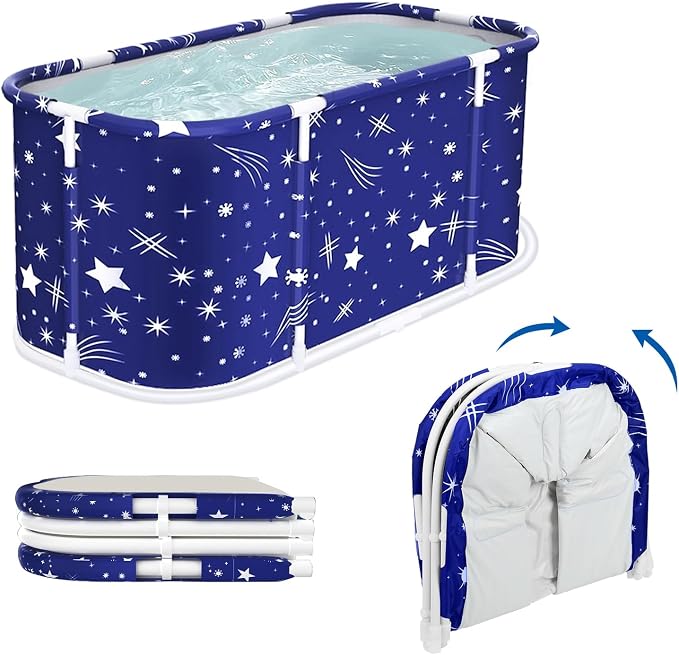 Portable Bathtub, 47 in Freestanding Soaking Bath Tub by Unknown