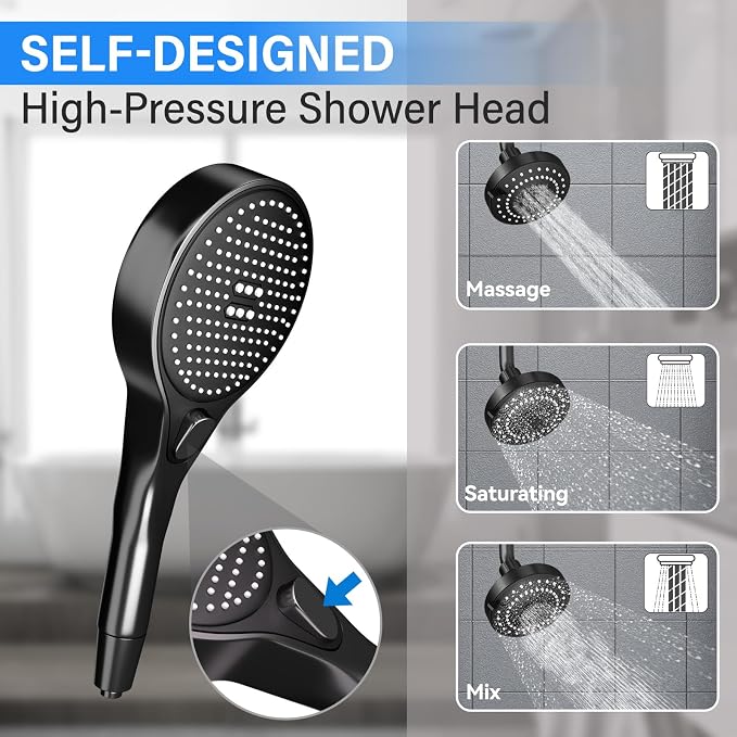 Dual Shower Head with Handheld for Couples: High Pressure Double Shower Heads - Image 3