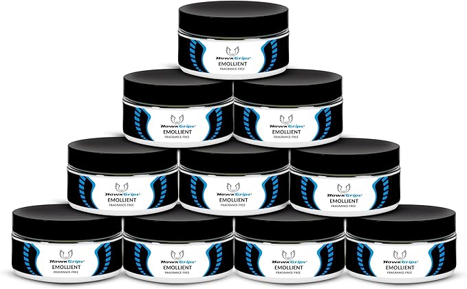 HawkGrips, 8oz Massage Emollient 10ct, Fragrance-Free, Shea Butter, Oil Based by HawkGrips