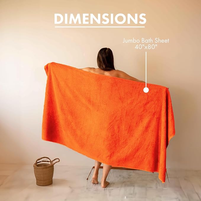 SALBAKOS 100% Turkish Cotton Jumbo Bath Sheet Towel Oversized 40x80 inch | - Image 7