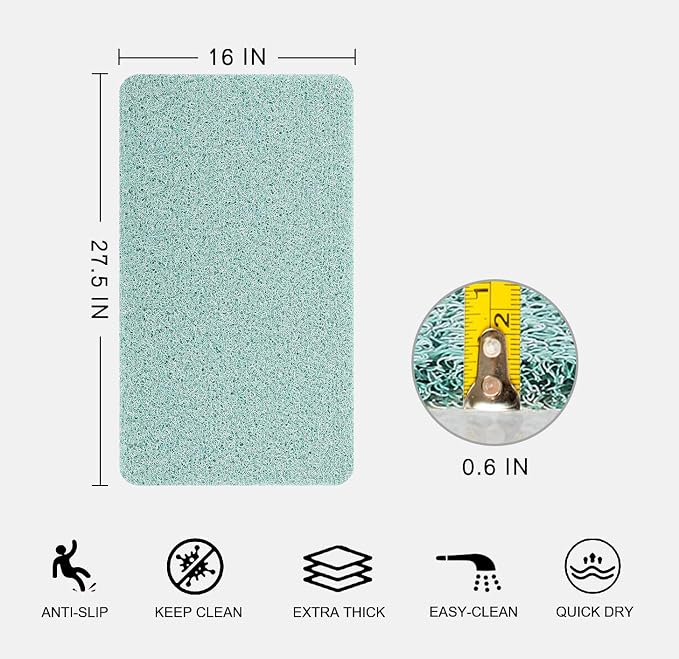 Non Slip Bathtub Mat, Anti Slip Bath Mat 0.6" Extra Thick, Quick Dry Bath Tub - Image 2