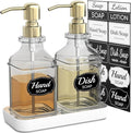 Soap Dispenser - 2 Pack, Antique Design Thick Glass Hand Soap Dispensers by LMQML