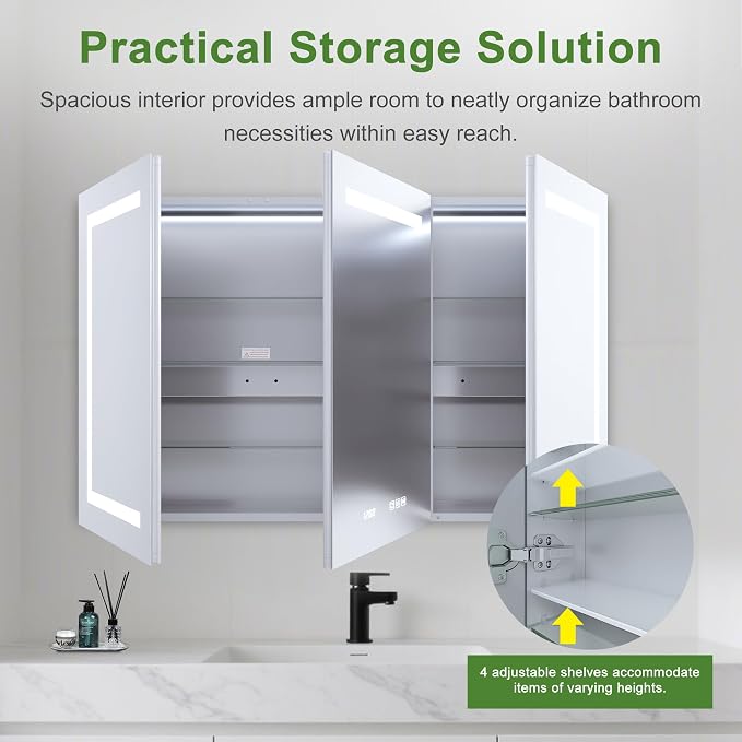 48" x 30" LED Lighted Medicine Cabinet - Image 5