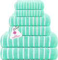 CASA COPENHAGEN Ecstatic 6 Pieces Towel Set- Aqua Blue, 600 GSM 2 Bath Towel 2 by CASACOPENHAGEN