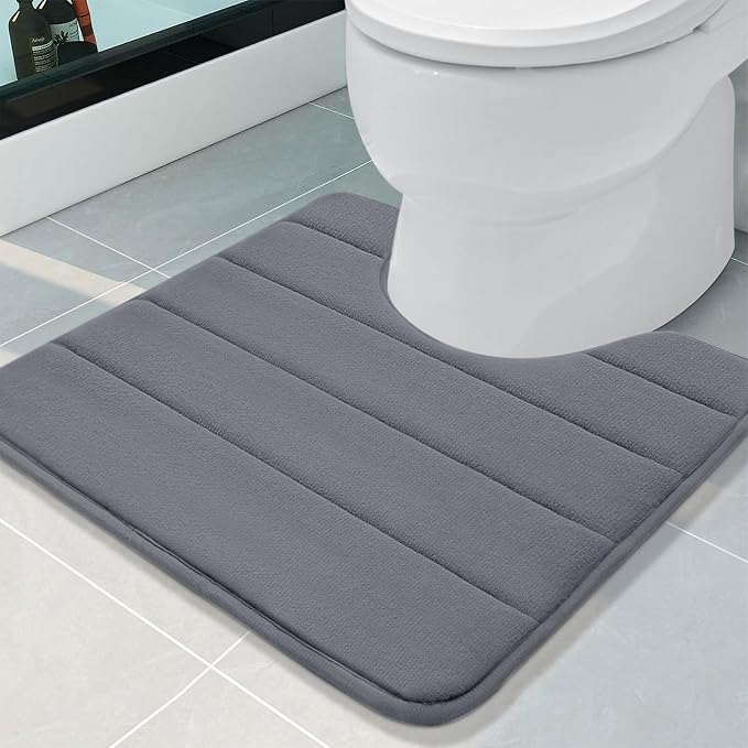 Buganda Memory Foam U-Shaped Contour Toilet Rugs, Non Slip Absorbent, Thick by Buganda