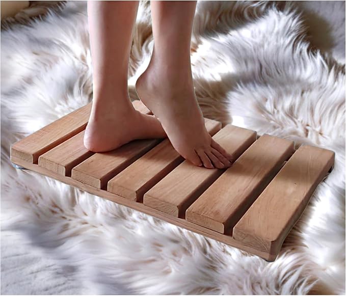Teak Wood Shower Mat, Non-Slip Bathroom Floor Mat - Image 4