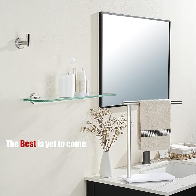 JQK Bathroom Glass Shelf, Tempered Glass Shower Storage 24 by 5 inches - Image 4
