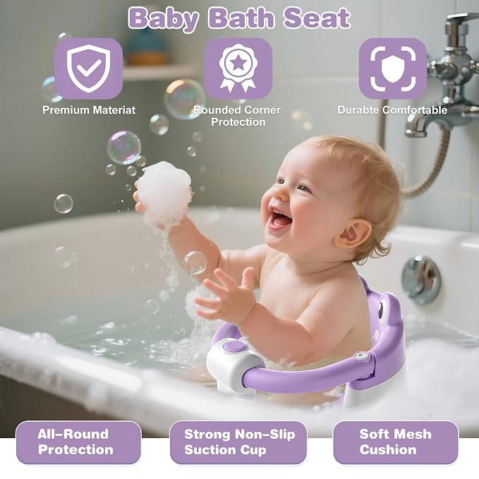 Baby Bath Seat for Babies 6 Months & up Non-Slip Toddler Bath Seats for Sitting - Image 7