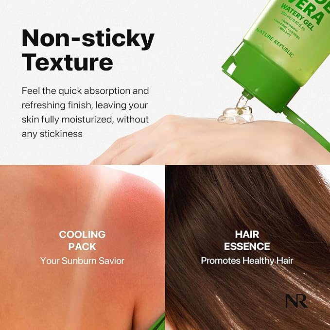 Nature Republic MILD & MOISTURE ALOE VERA WATERY GEL Quick Hydration & fast - Image 6
