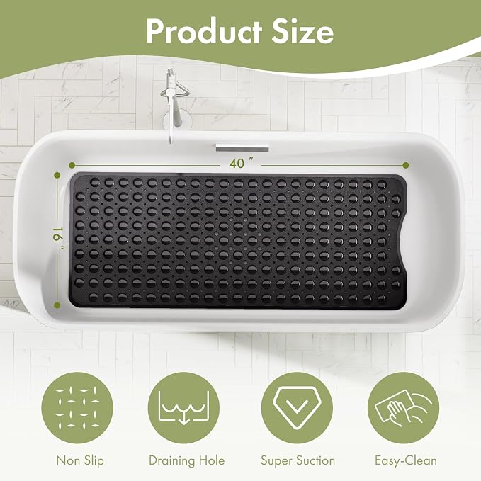 AmazerBath Shower Mat Non Slip 40 x 16 Inches, Shower Stall Mats - Image 4