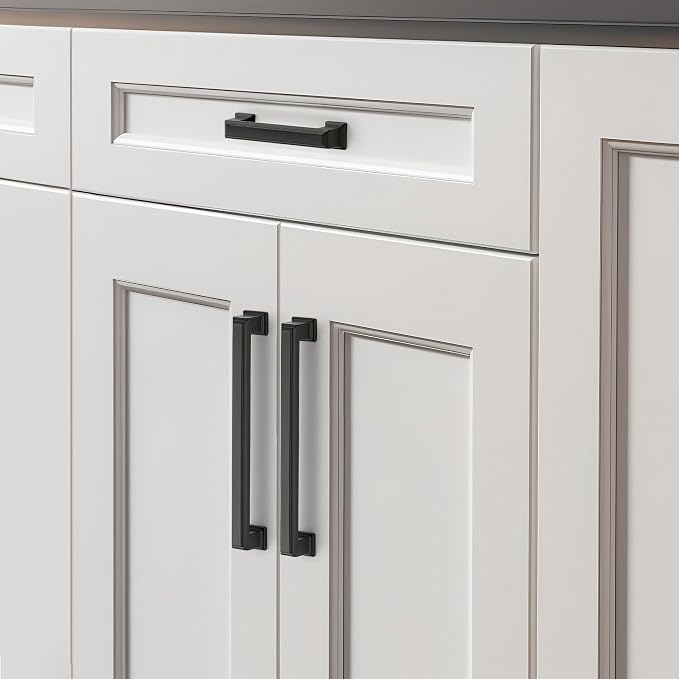 Ravinte Hardware 10 Pack Matte Black Cabinet Pulls, 6-1/4 Inch Hole Center Zinc - Image 6