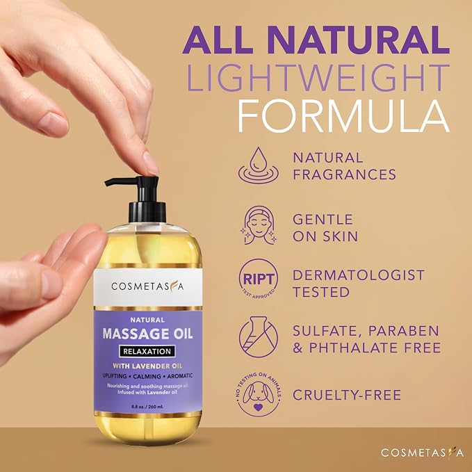 Cosmetasa Lavender Massage Oil for Massage Therapy - Image 3