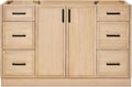 ARIEL Kelly 54 inch Bathroom Vanity Without Sink in White Oak, Bathroom Base by Ariel