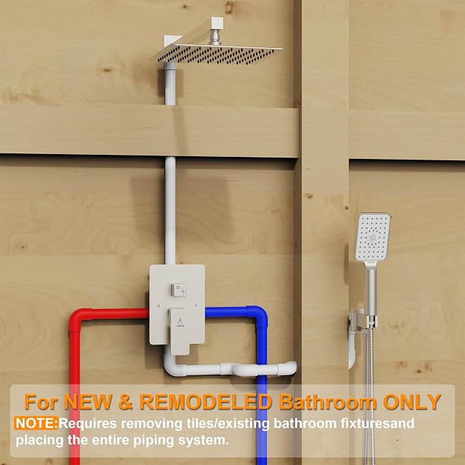 Shower System 10IN Modern Rain Brass Faucet Set - Image 7