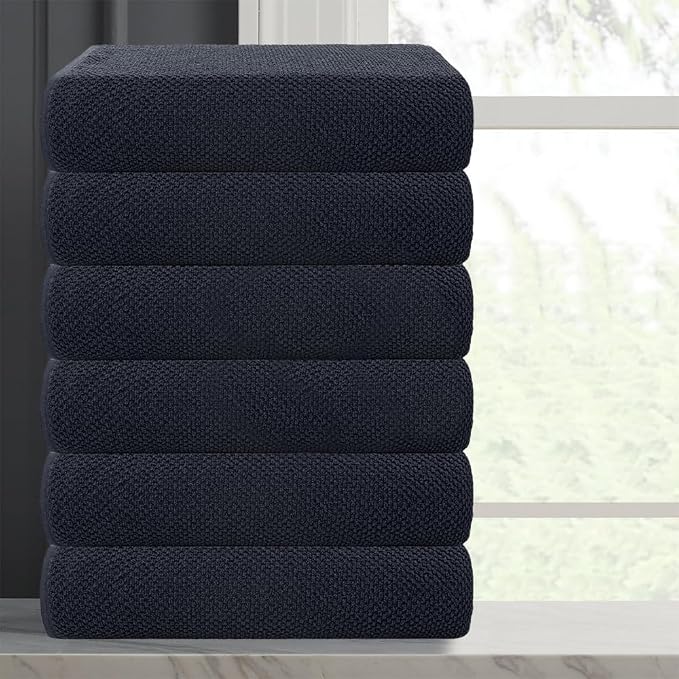 CASA COPENHAGEN Popcorn Textured 6 Pieces Small Bath Towel Set - Image 2