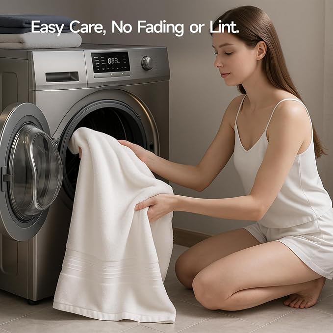REDKISS 100% Cotton Bath Towels Set of 4, Extra Large Bath Sheets 27 X 59 Inches - Image 7