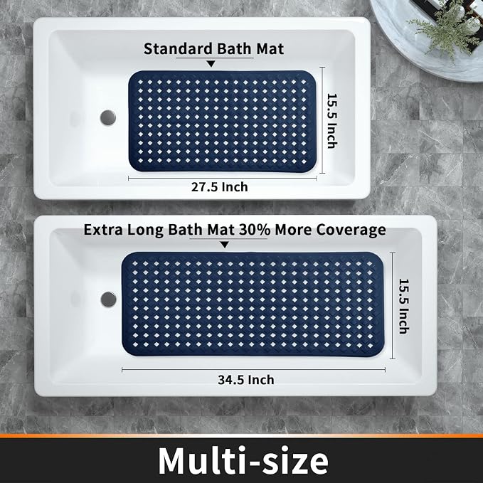 Yimobra Bathtub Mat Non Slip, Super Strong Suction Cups, 27.5"x15.5" Long - Image 6