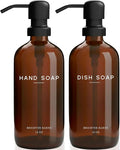 Amber Glass Hand and Dish Soap Dispenser Set by Brighter Barns by BrighterBarns