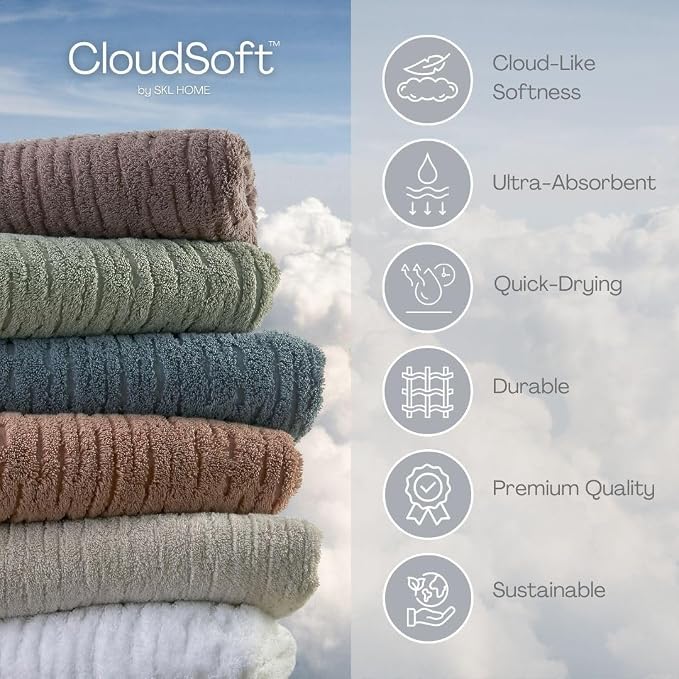 SKL Home CloudSoft Cotton Luxury Bath Towel - Image 7